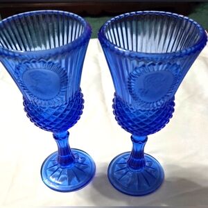vintage Fostoria glass for Avon George Washington glasses